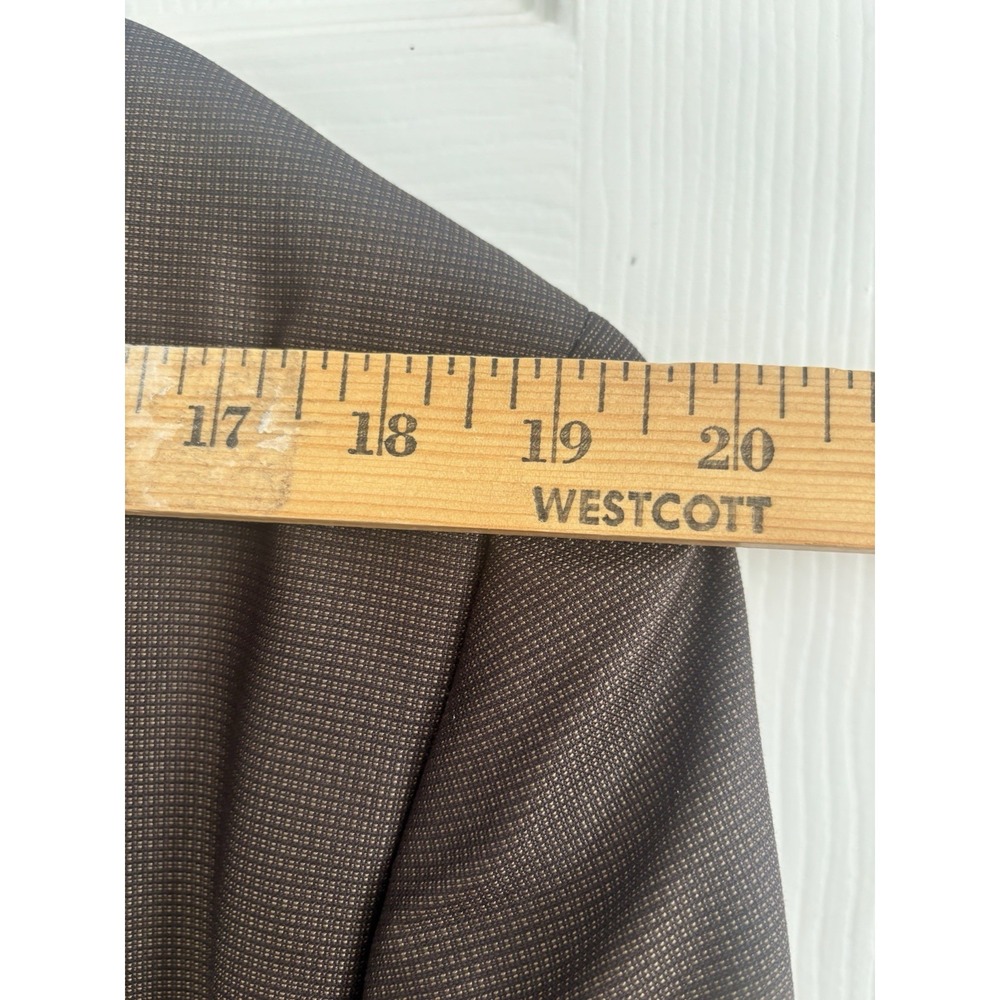 Caravelli Men's 46 Slim Houndstooth Blazer Sports Coat Suit Jacket Brown Poly Bl - Picture 12 of 13